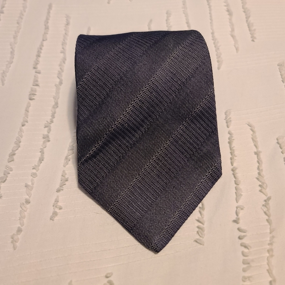 Valentino Boutique Charcoal Gray Silk/Cotton Blend Neck Tie